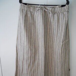 Tan & White Striped Skirt